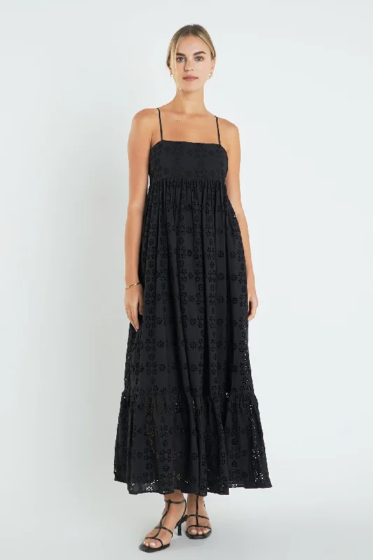 Exclusive Deals Just for You!Embroidered Cotton Sleeveless Maxi Dress