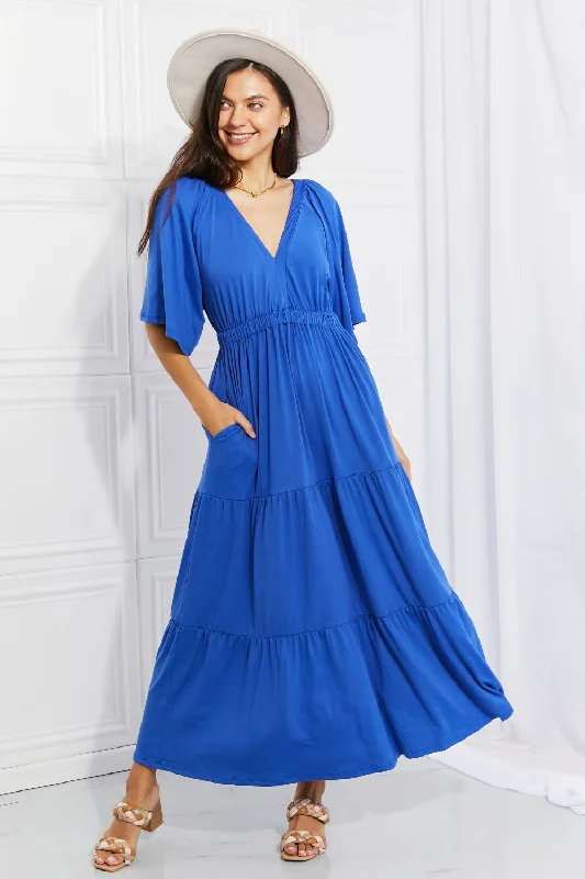 Unbeatable Prices!Full Size My Muse Flare Sleeve Tiered Maxi Dress