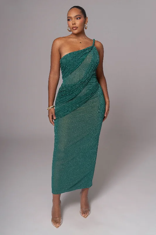Hottest Discounts of the Year!Green Alari One Shoulder Maxi Dress