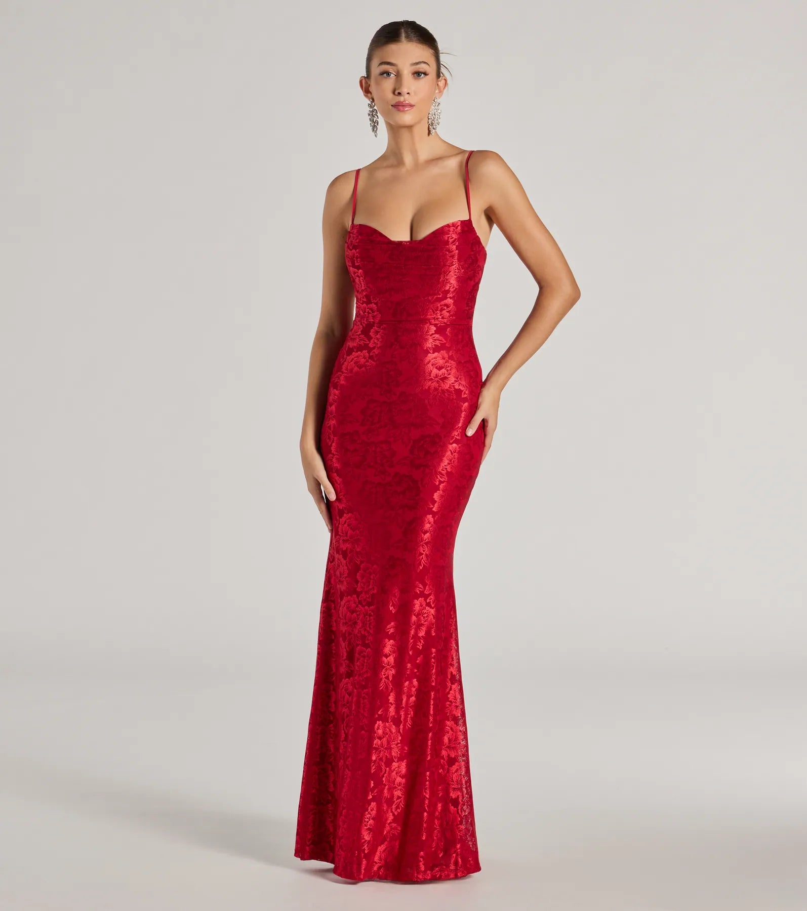 Get the Best for Less!Haisley Open Back Floral Lace Mermaid Dress