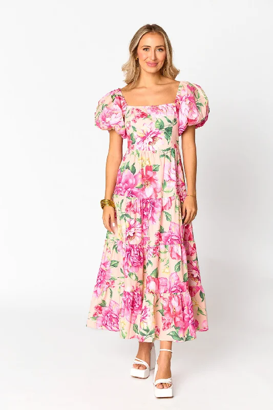 Best Price of the Season!Juno Puff Sleeve Maxi Dress - Explorer