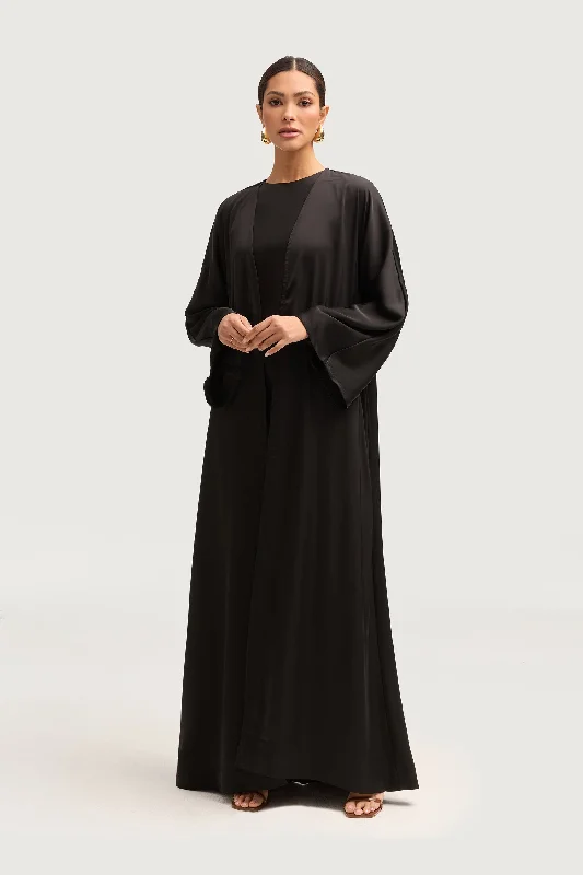 Unmissable Offers Await!Kamila Open Abaya - Black