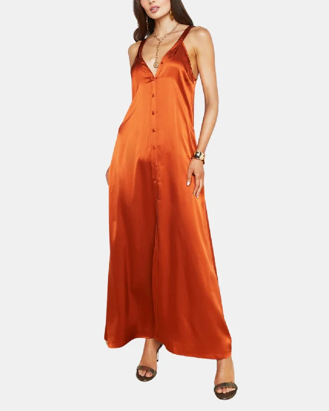 Shop More, Spend Less!KELLEN SILK DRESS IN SIENNA