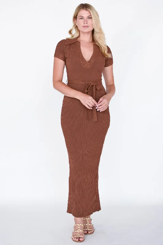 Shop Today, Save Tomorrow!Knit Collared Midi Dress