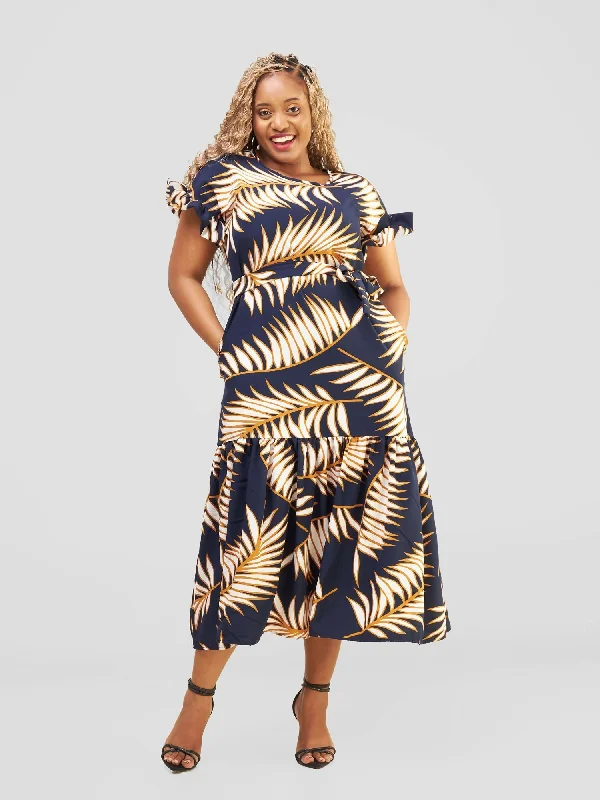 Get It Before It’s Gone!Ember Maxi Dress - Navy Blue / Cream
