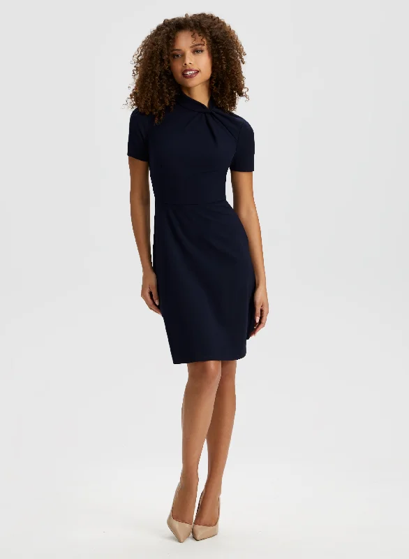 Unbeatable Prices!Mock Neck Twist Detail Dress