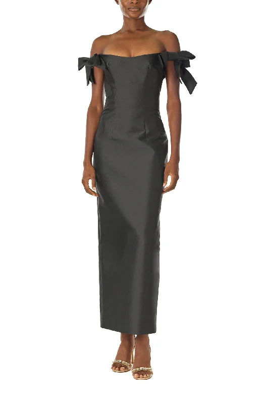 Price Drops You’ll Love!Off the Shoulder Bow Sleeve Sheath