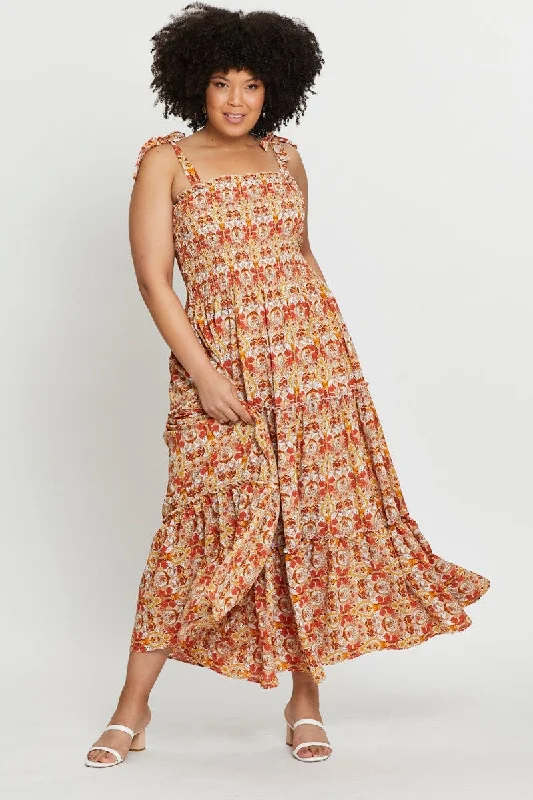 Bigger Savings, Better Shopping!Paisley Pr Maxi Dress Square Neck Sleeveless