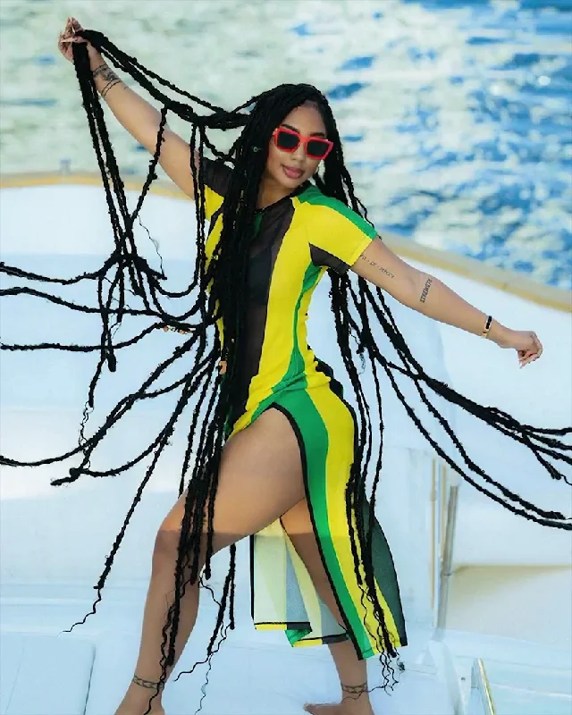 Mega Sale Happening Now!Rasta Mesh Beach Dress