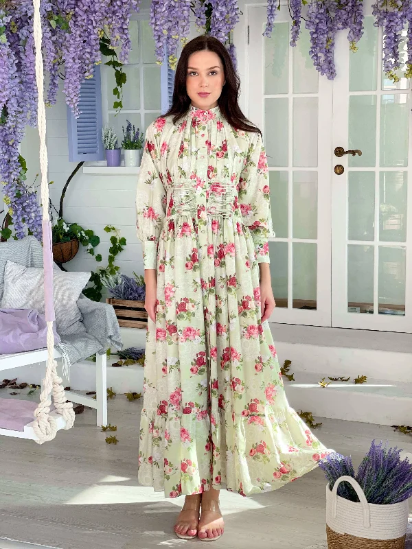 Shop Early, Save Big!Rococo Pastel Green Floral Dress