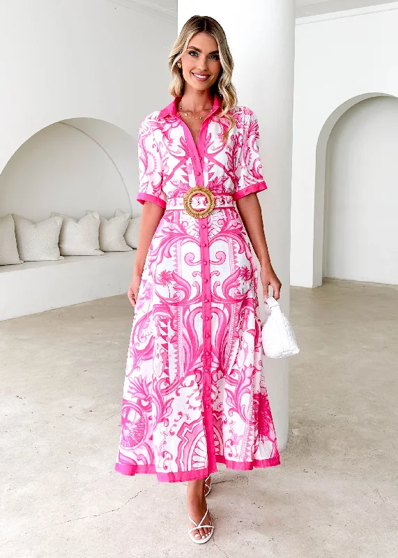Amazing Prices You Can’t Resist!Rosie Maxi Dress - Pink Paisley