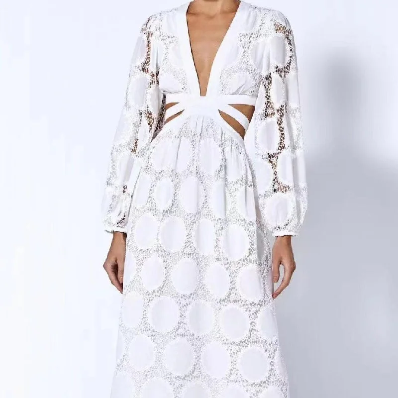 One Day Only – Huge Savings!KittenAlarm - Seanna Lace Cotton Embroidered Cut Out Dress