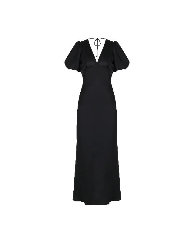 Huge Price Cuts Await!UMA SATIN DRESS BLACK