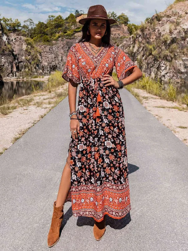 Savings You Can’t Ignore!V-Neck Slit Maxi Dress