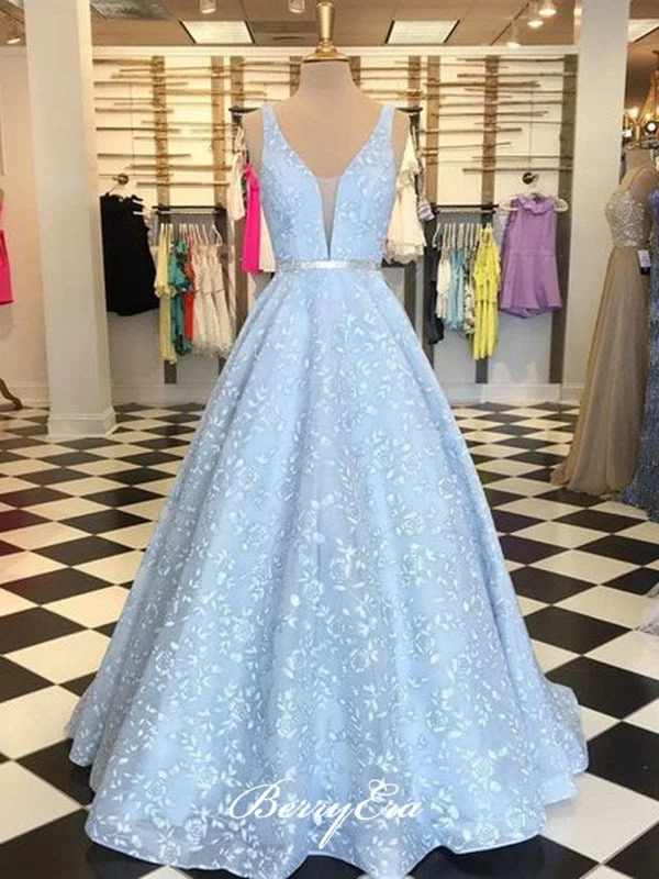 Hottest Discounts of the Year!A-line Elegant Prom Dresses 2020, Long Lace Prom Dresses, Fancy Prom Dresses