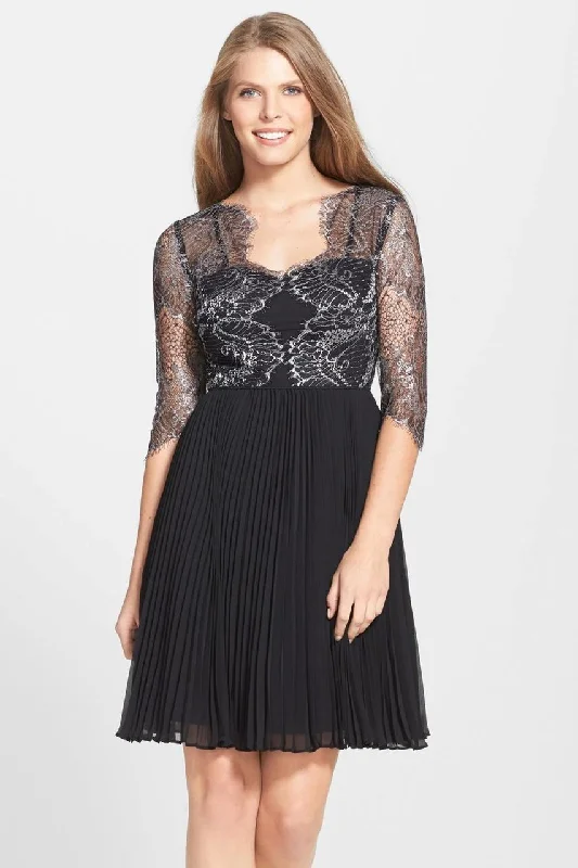 Instant Savings Await!Adrianna Papell - 15238510 Illusion V Neck A Line Cocktail Dress