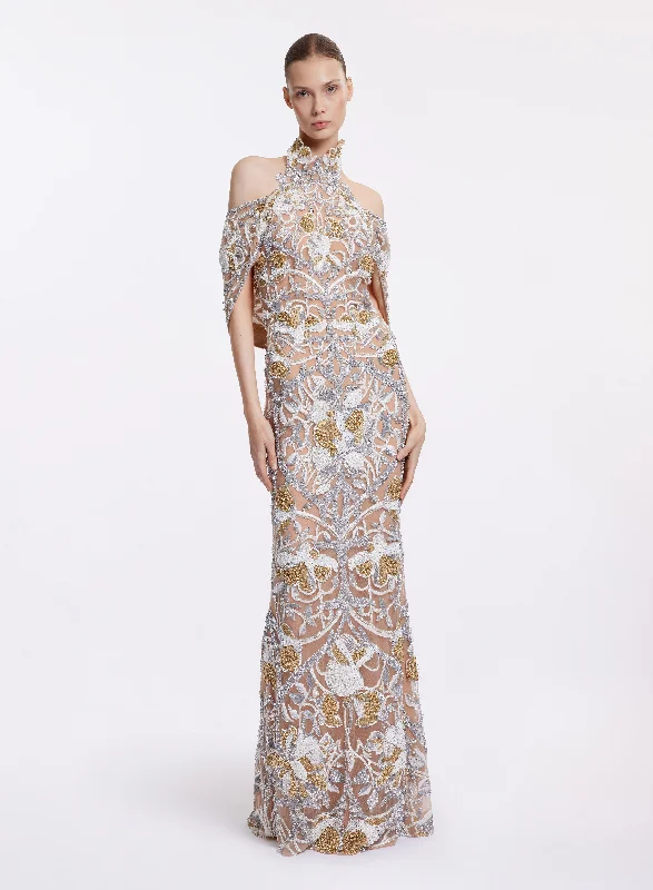 Price Drops You’ll Love!Bead Embroidered Baroque Dress