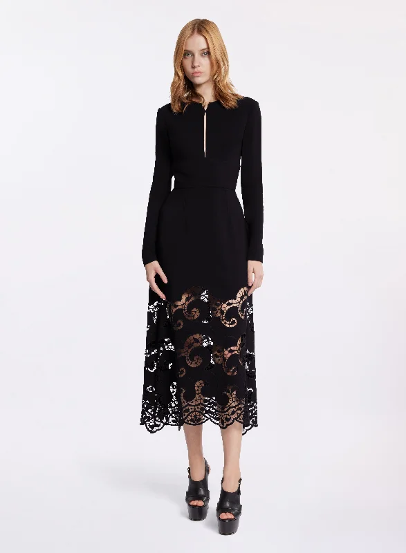 Hottest Discounts of the Year!Cutwork Embroidered Cady Dress