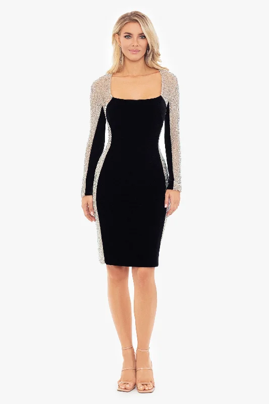 New Discounts Just Dropped!"Elaine" Short Caviar Beaded Velvet Dress