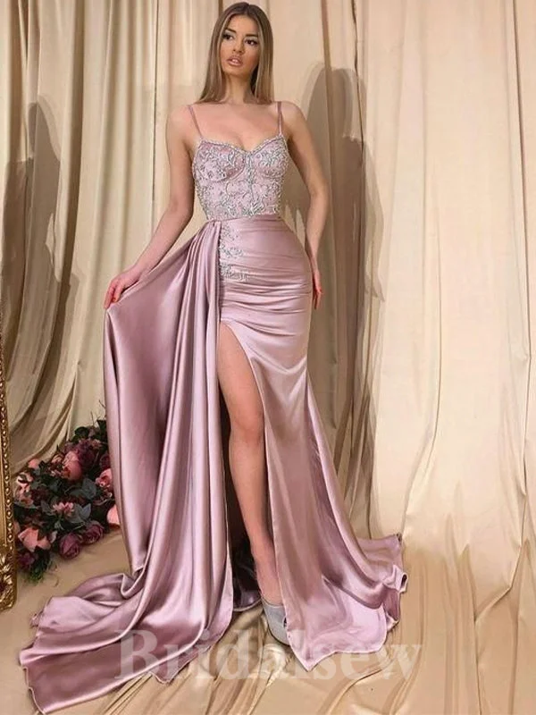 Don't Miss Out!Elegant Spaghetti Straps Stylish Black Girls Long Mermaid Party Women Evening Prom Dresses PD919