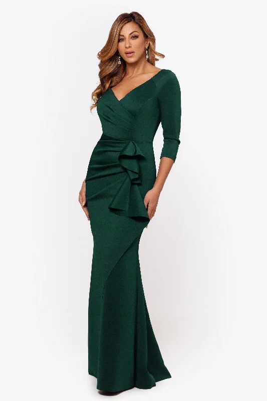 Lowest Prices Guaranteed!"Lexi" Long Sleeve Scuba Ruched Side Dress
