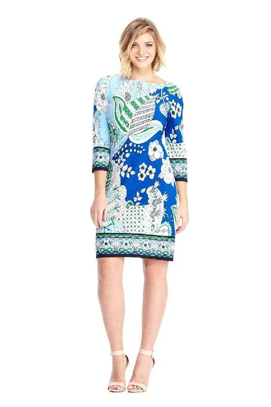 Don't Miss Out!London Times - T2599MJC Quarter Sleeve Abstract Floral Dress