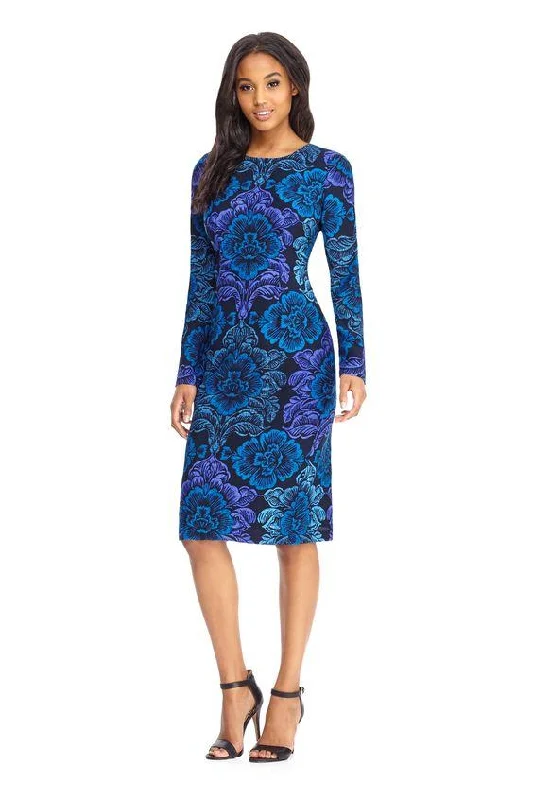 The Sale You’ve Been Waiting For!Maggy London - GSF03M Long Sleeve Floral Print Crepe Dress