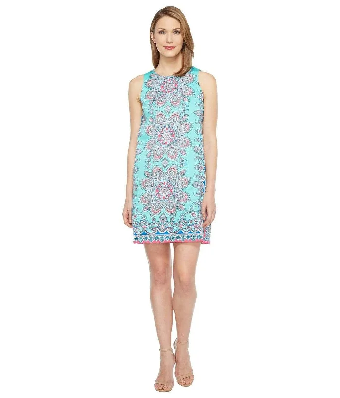 Hurry, Sale Ends Soon!Maggy London - T2648MNR Medallion Print Cotton Dress