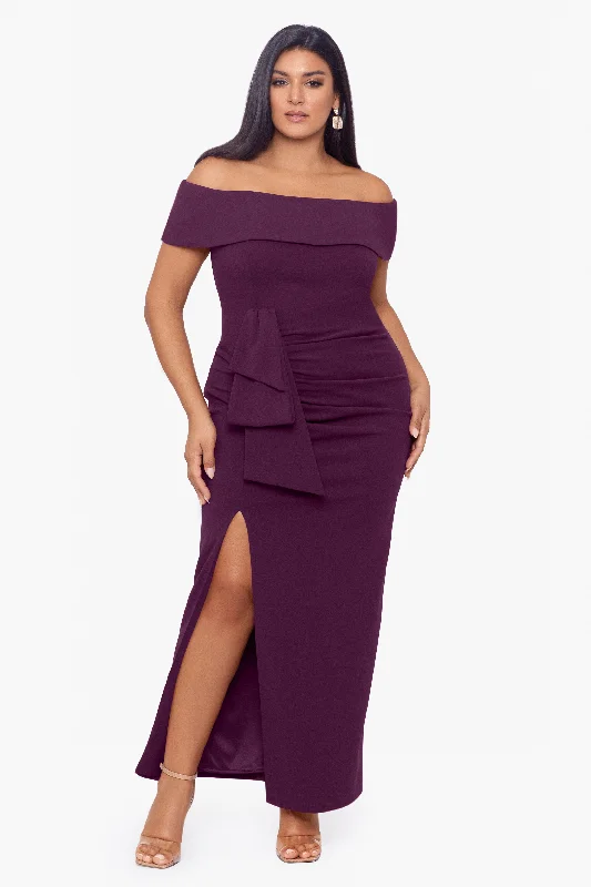 Savings You Can’t Ignore!Plus "Camila" Long Off the Shoulder Slit Gown