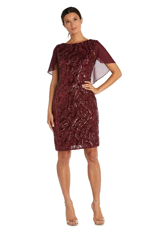 One Click Away from Big Savings!R&M Richards 7531 Short Cocktail Capelet Dress
