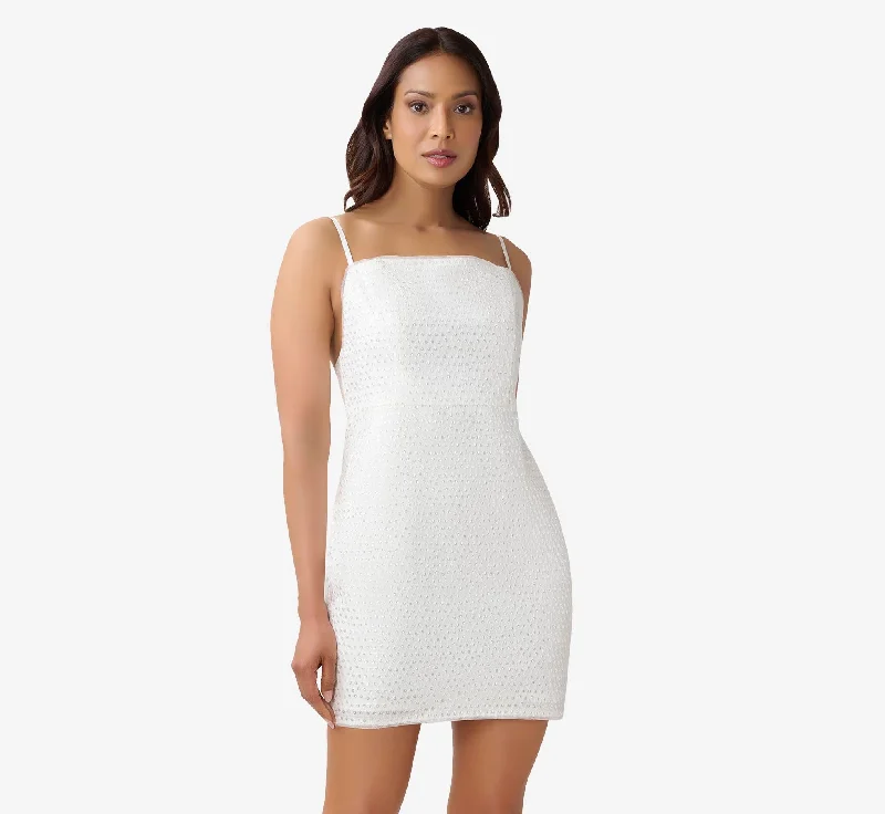 Shop Early, Save Big!Sequined Sheath Short Cocktail Dress In Ivory