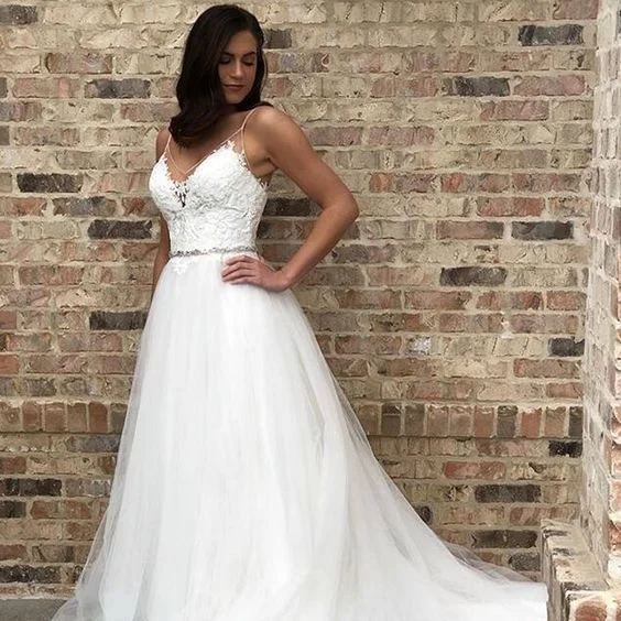 Upgrade for Less!Spaghetti Straps Lace Tulle Prom Dress        cg22676