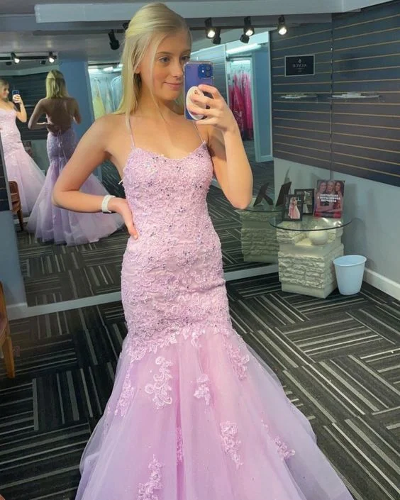 Get It Before It’s Gone!Straps Lilac Mermaid Long Prom Dress      cg22680