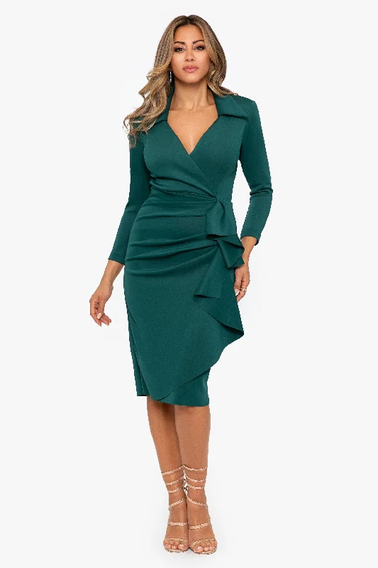 Your Best Deals Are Here!"Sylvia" V-Neck Side Ruffle Short Dress