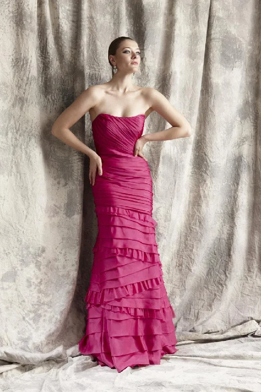 Hurry! While Supplies Last!Theia - Layered and Ruffled Long Dress 881260