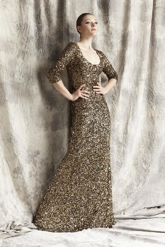 One Day Only – Huge Savings!Theia - Scoop Neckline Sequin Gown 881404