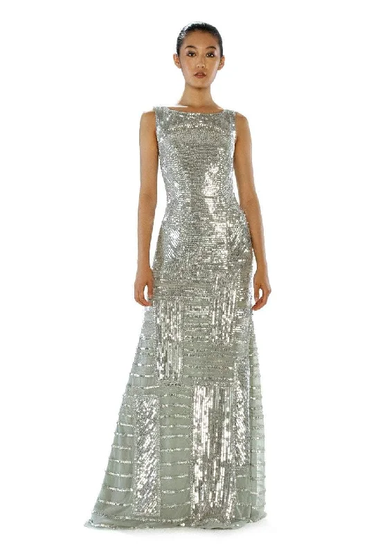 The Best Offers Are Here!Theia - Sequined Bateau Neck Dress 882323