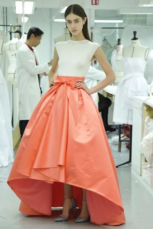 Exclusive Savings This Week!Two-tone Runway Prom Gown with Satin High-low Skirt