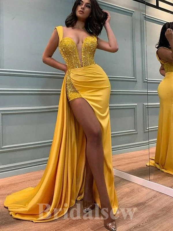 Act Fast – Limited Time Savings!Unique New Long Mermaid Stylish Satin Elegant Evening Prom Dresses PD933