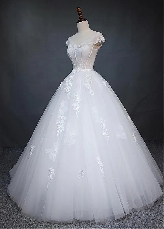 Sale Alert – Get Ready to Shop!V-neck Neckline Ball Gown Wedding Prom Dress With Beaded Lace Appliques     cg22705