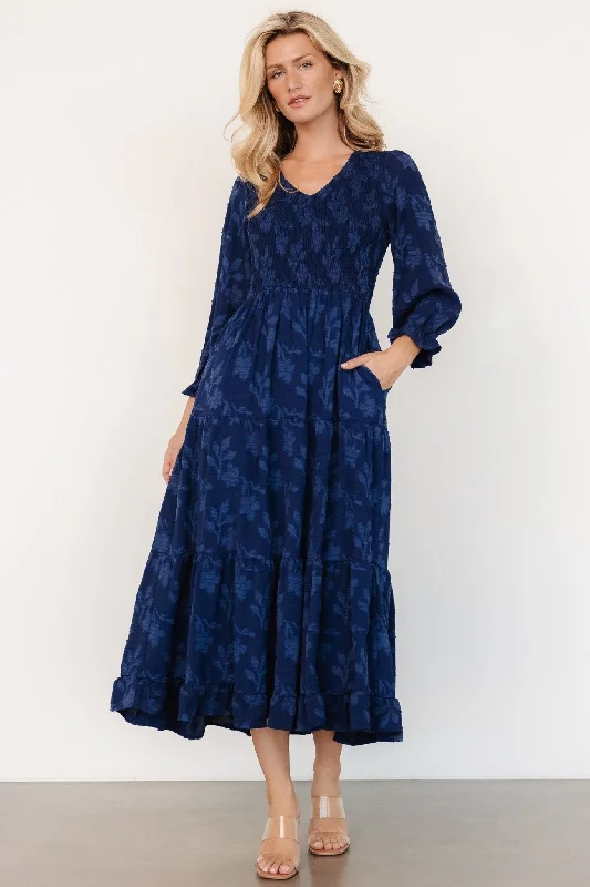Your Wallet Will Thank You!Aubrey Smocked Midi Dress | Navy Floral
