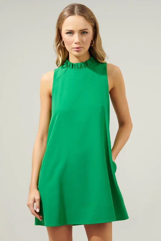Special Offer – Act Fast!Benson Trapeze Mock Neck Mini Dress
