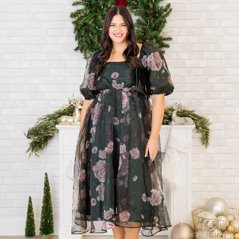 Shop Smart, Save Big!Blossoming Resilience Dress, Hunter Green