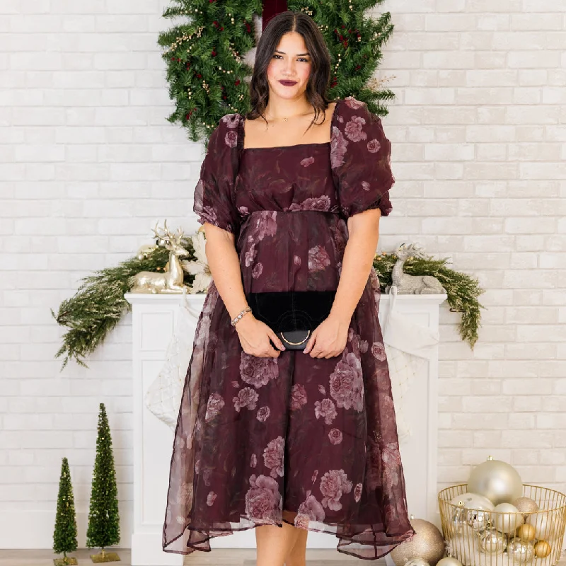 The Best Sale of the Year!Blossoming Resilience Dress, Wine