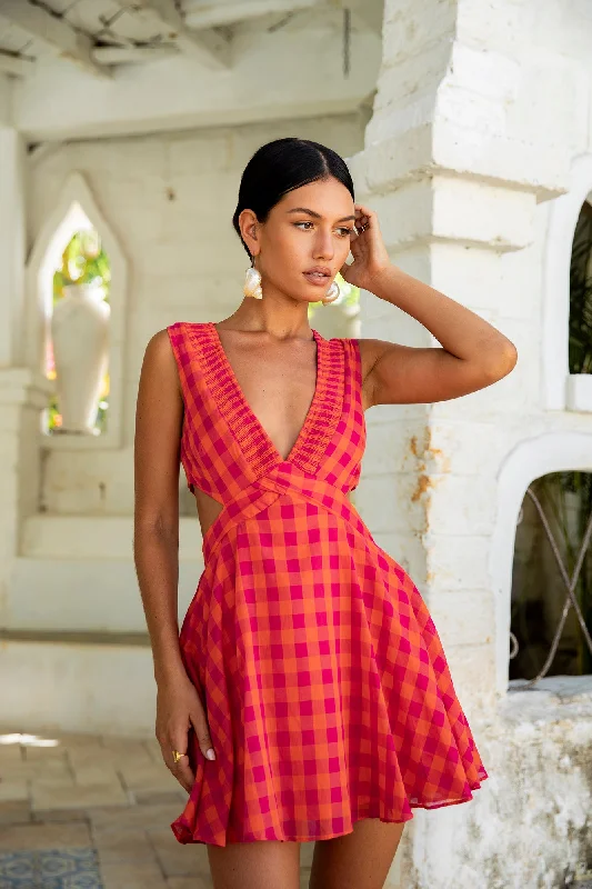 Get the Best for Less!FORTUNATE ONE Sunset Picnic Mini Dress Pink