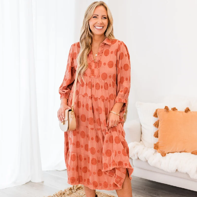 Special Offer – Act Fast!Full Heart Midi Dress, Canyon Clay