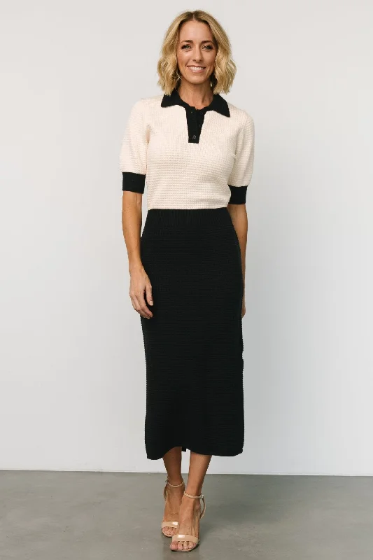 Great Deals, Just for You!Gwendolyn Collared Midi Dress | Navy + Cream
