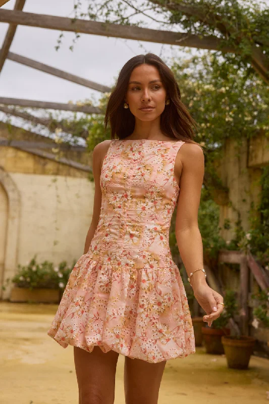 Snag the Best Prices Now!Heavenly Drift Floral Mini Dress Pink