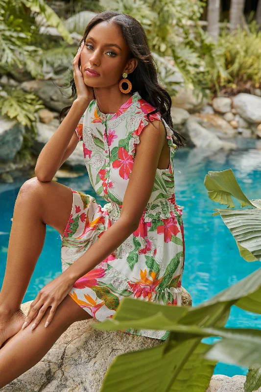 Unbeatable Prices!La Costa Tropics Merrick Sleeveless Button Front Mini Dress