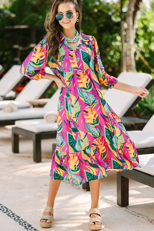 Hurry! While Supplies Last!Living For Fun Grape Purple Midi Dress
